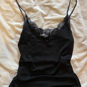 Elegant Black Lace Trim Cami